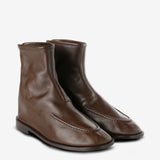 Brown boots, side view