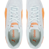 Blue sneakers, vertical view