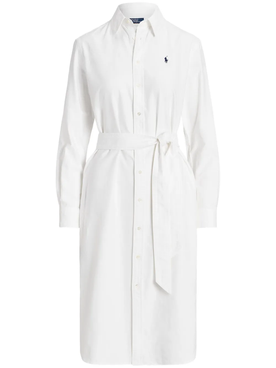 White shirtdress, front view