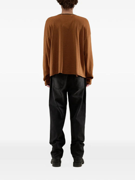 Orange top, full body view