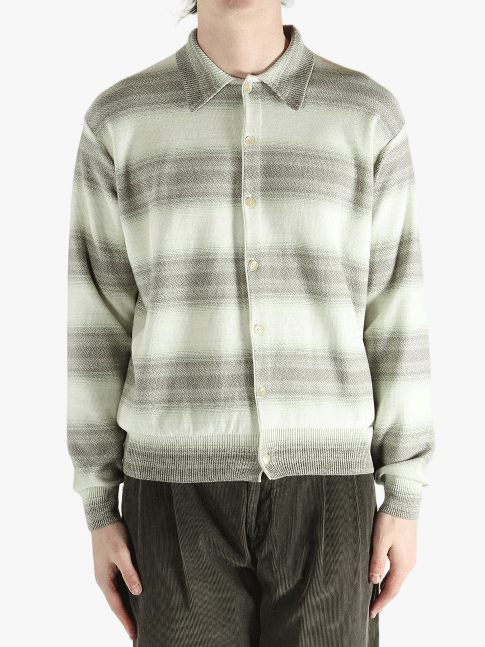 AURALEE オーラリー 25SS SILK COTTON MELANGE RIB KNIT SHIRT CARDIGAN ニットシャツカーディガン A25SC03CO ベージュ系 0 GEA1】AURALEE □SILK COTTON MELANGE RIB KNIT SHIRT CARDIGAN