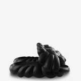 Black sandals, front view