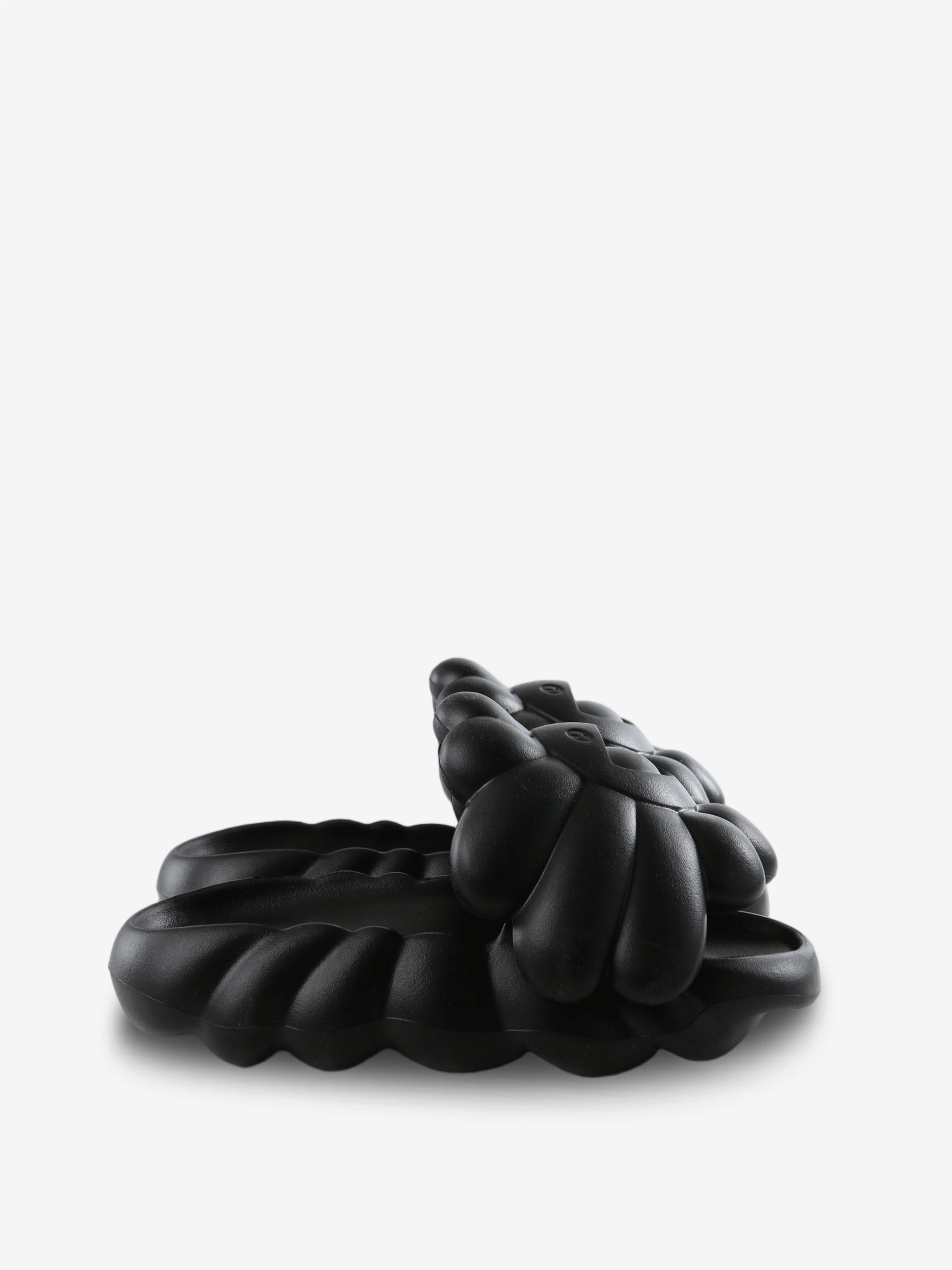 Black sandals, front view
