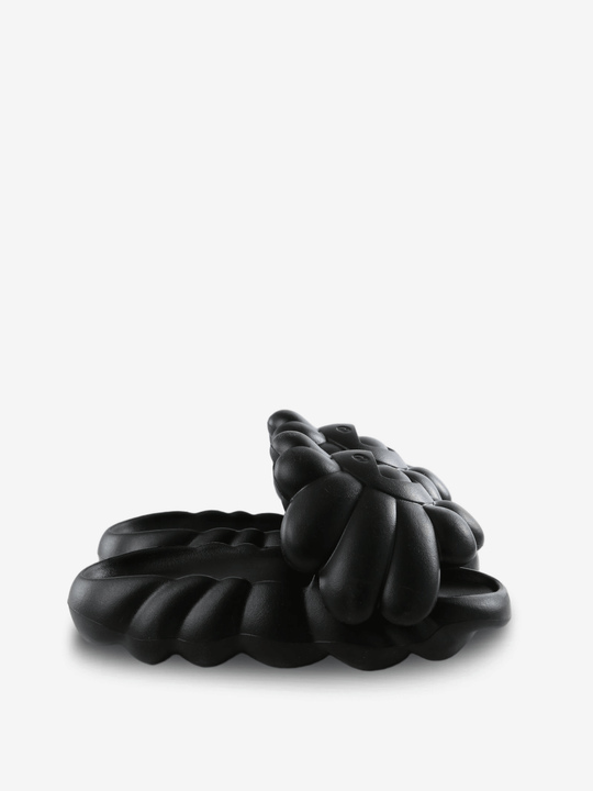 Black sandals, front view