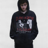 Black hoodie, full body view