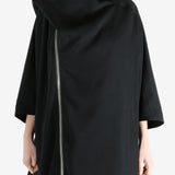 Black jackets worn by a person, showing the jackets fit