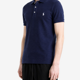 Navy t-shirt worn by a person, showing the t-shirt fit