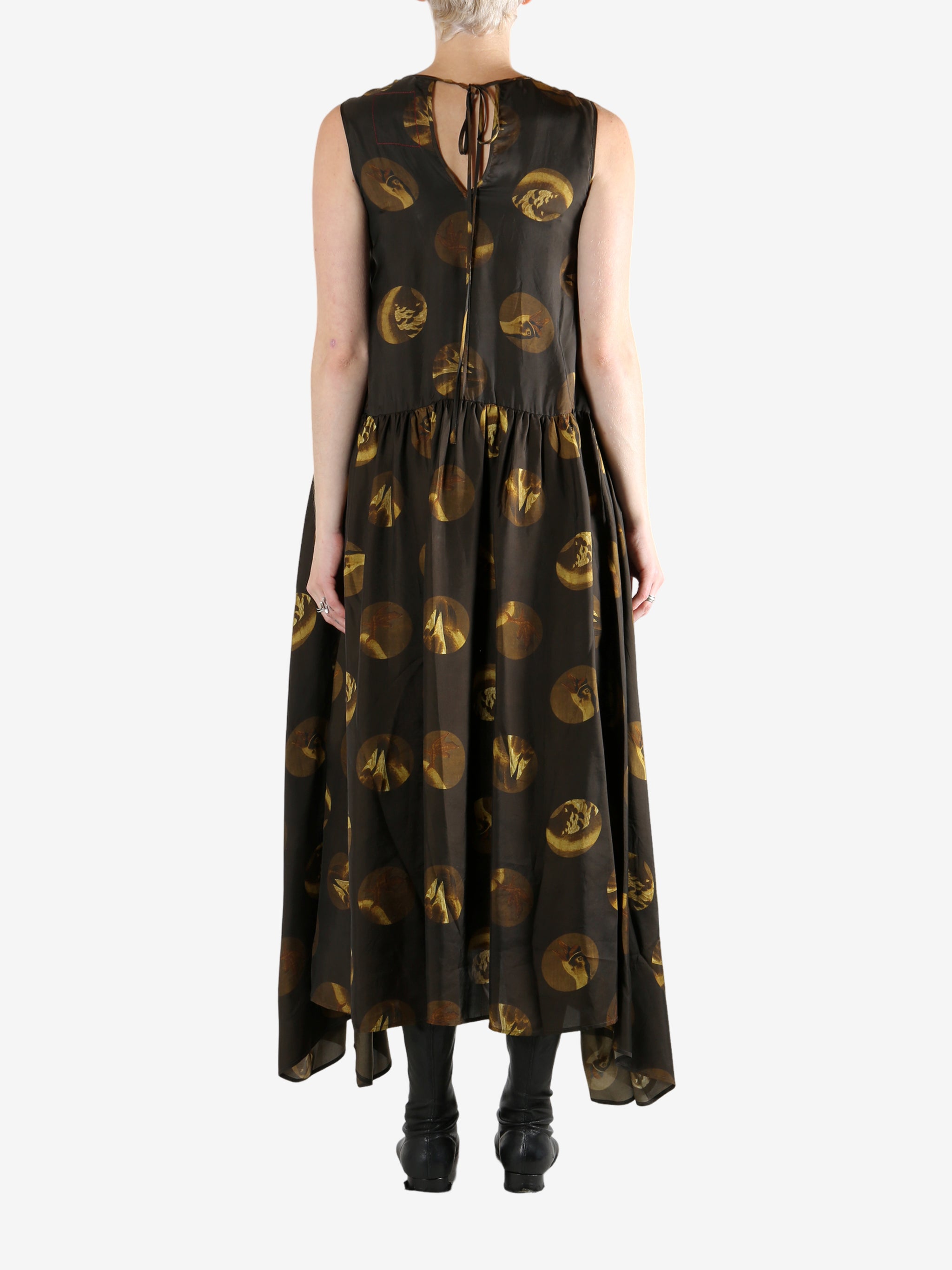 Brown dress, full body view