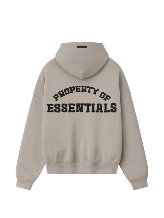 Tan hoodie, back view