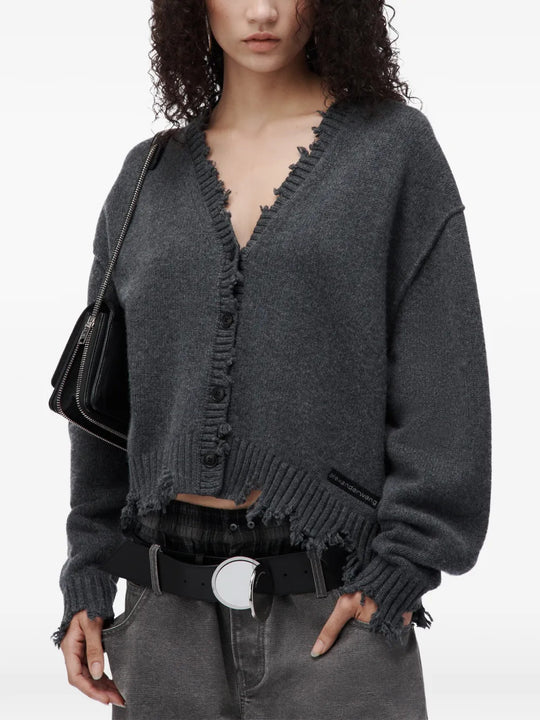 Grey knitwear, full body view