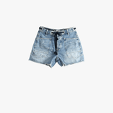Blue shorts, front view