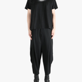 Black t-shirt, full body view