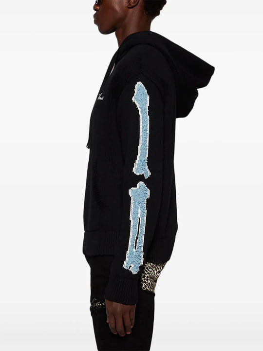 Black knitwear, full body view