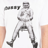 Close up of white t-shirt showing texture of the cotton fabric