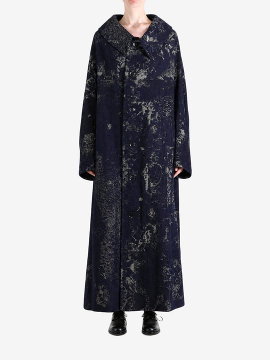 Navy jacket, full body view