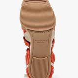 Close up of Orange shoes, showing detail