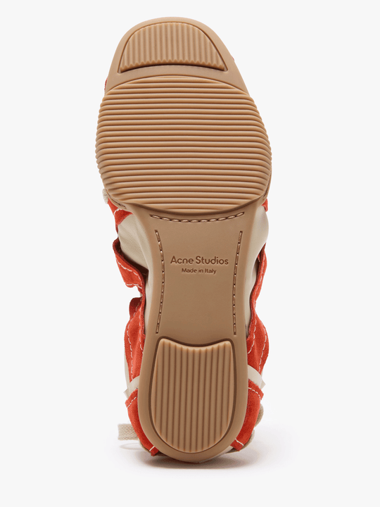 Close up of Orange shoes, showing detail