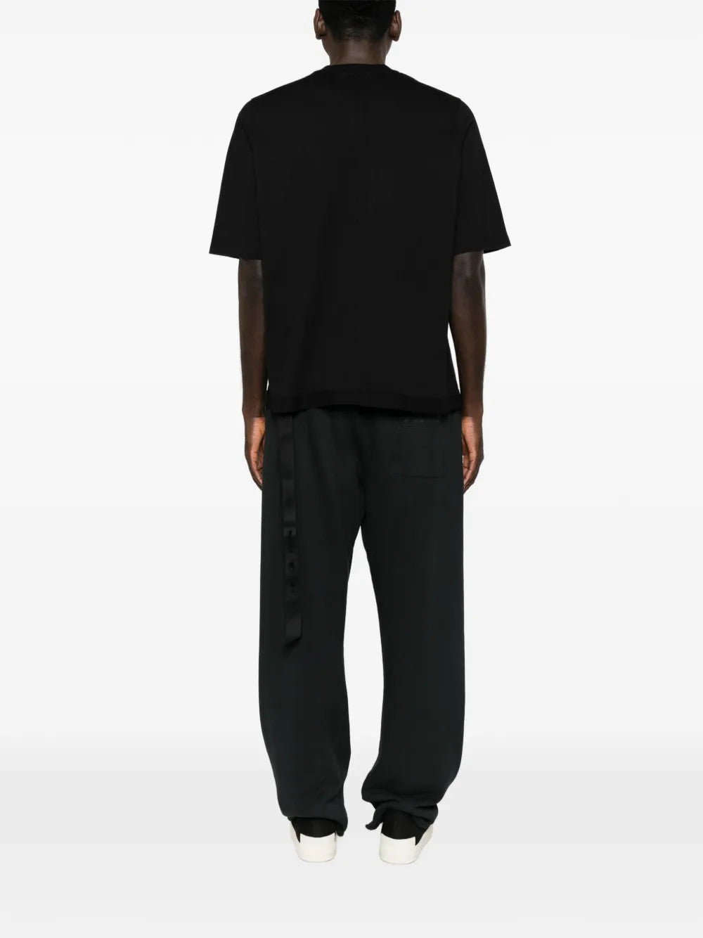 Black t-shirt, full body view