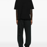 Black t-shirt, full body view