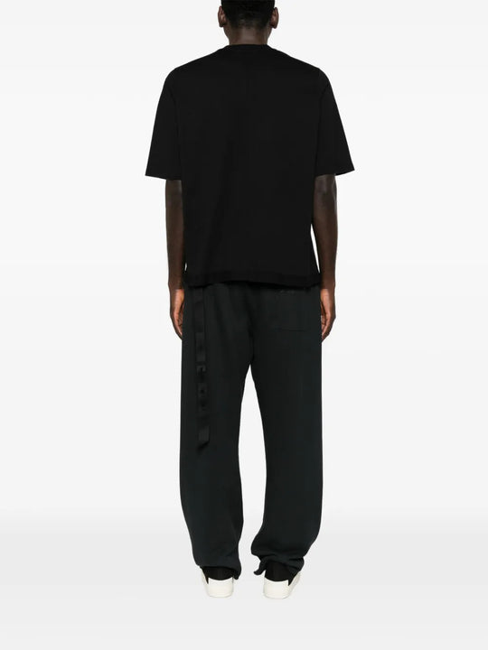 Black t-shirt, full body view