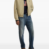 Tan jacket, full body view