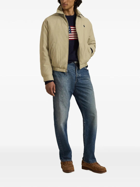Tan jacket, full body view