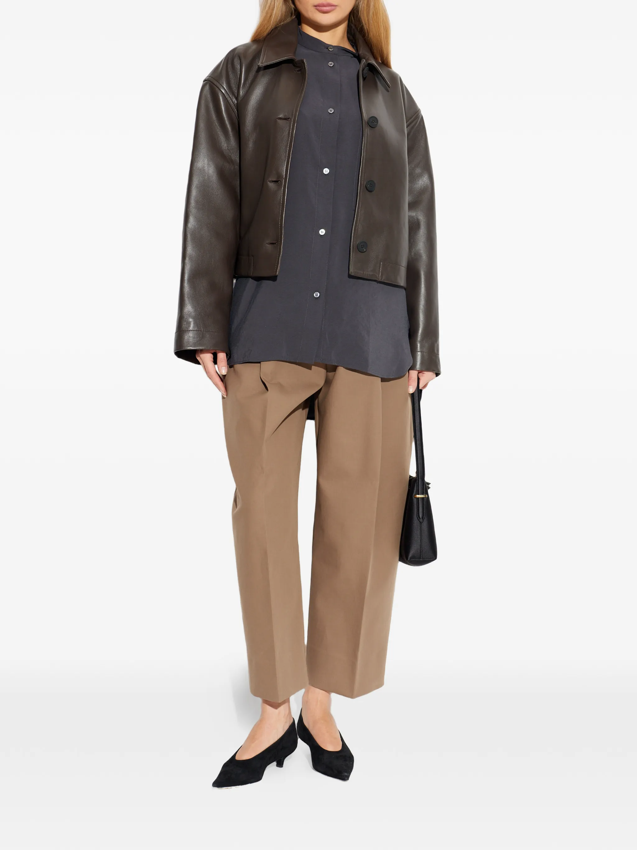 Brown jacket, full body view