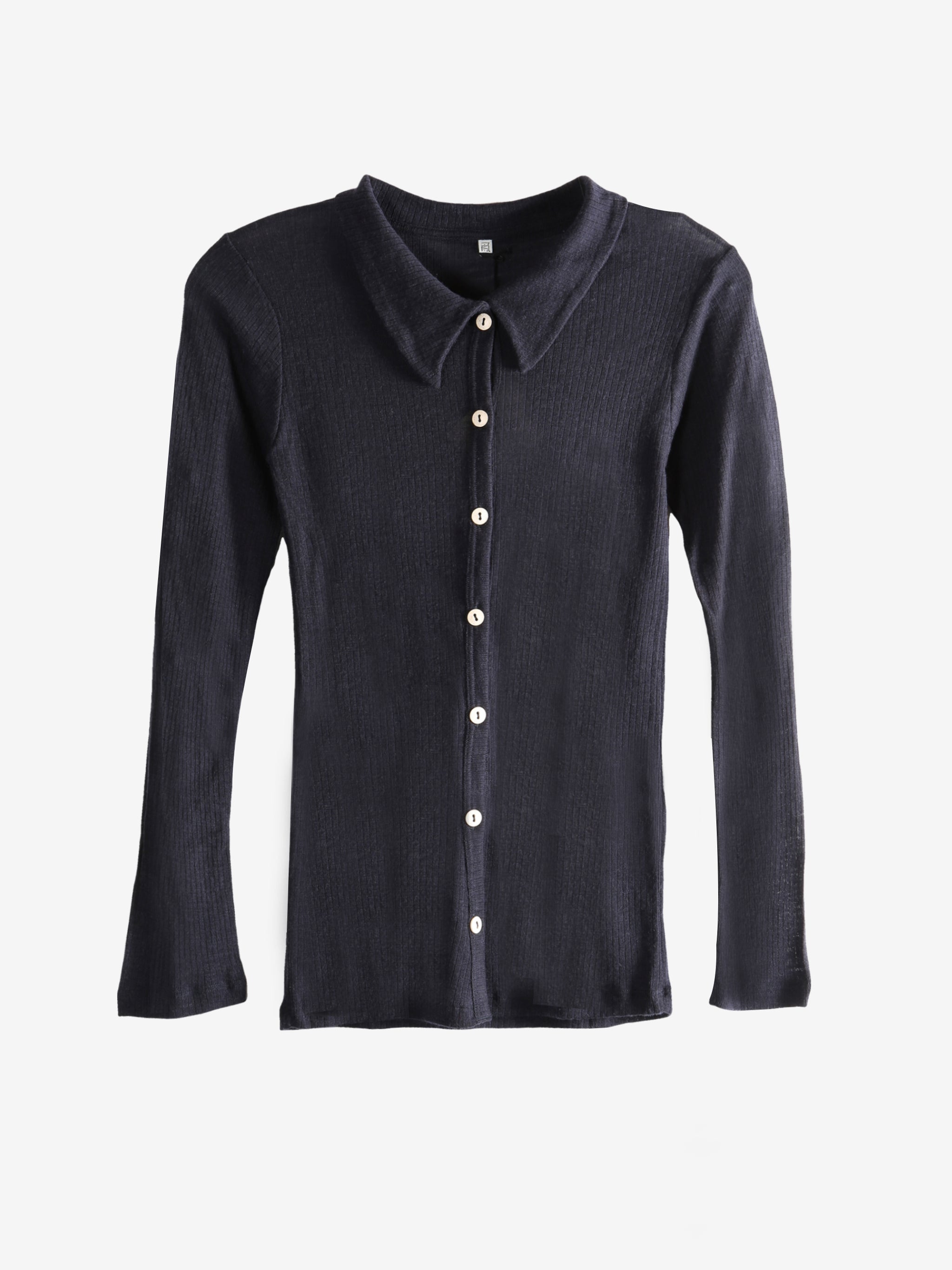 Navy shirt, front view