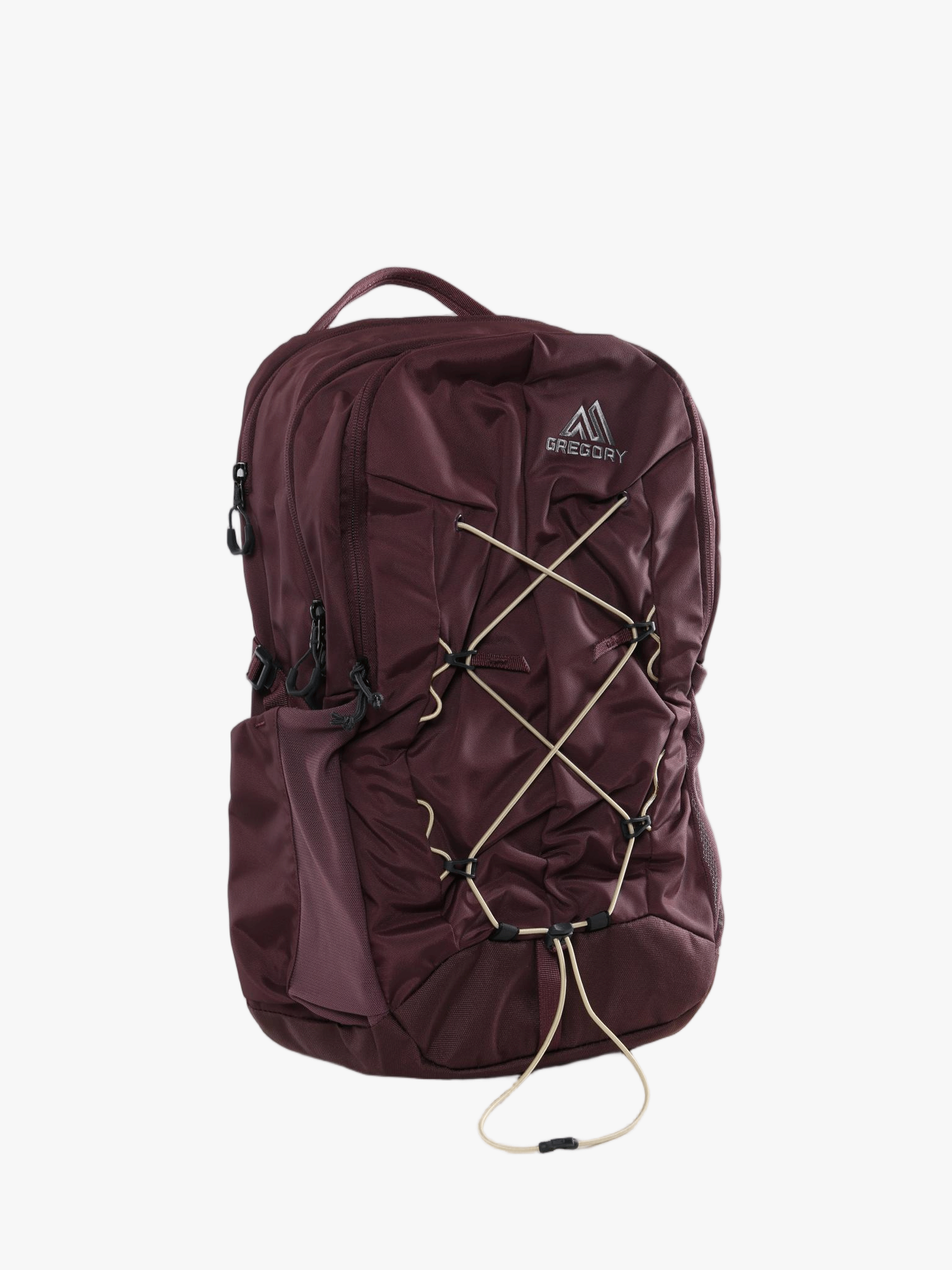 Burgundy bag, front view