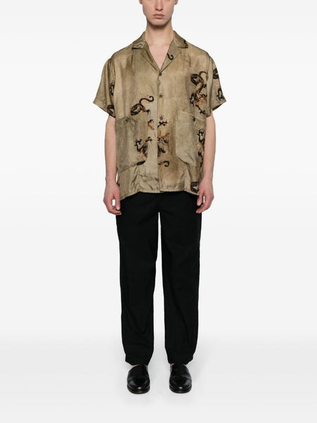 Uma Wang Theo illustration-print shirt - Neutrals