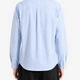 Blue shirt, full body view