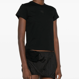 ALEXANDER WANG - Women Puff Logo & Bound Neck Tee Essential JSY Shrunk