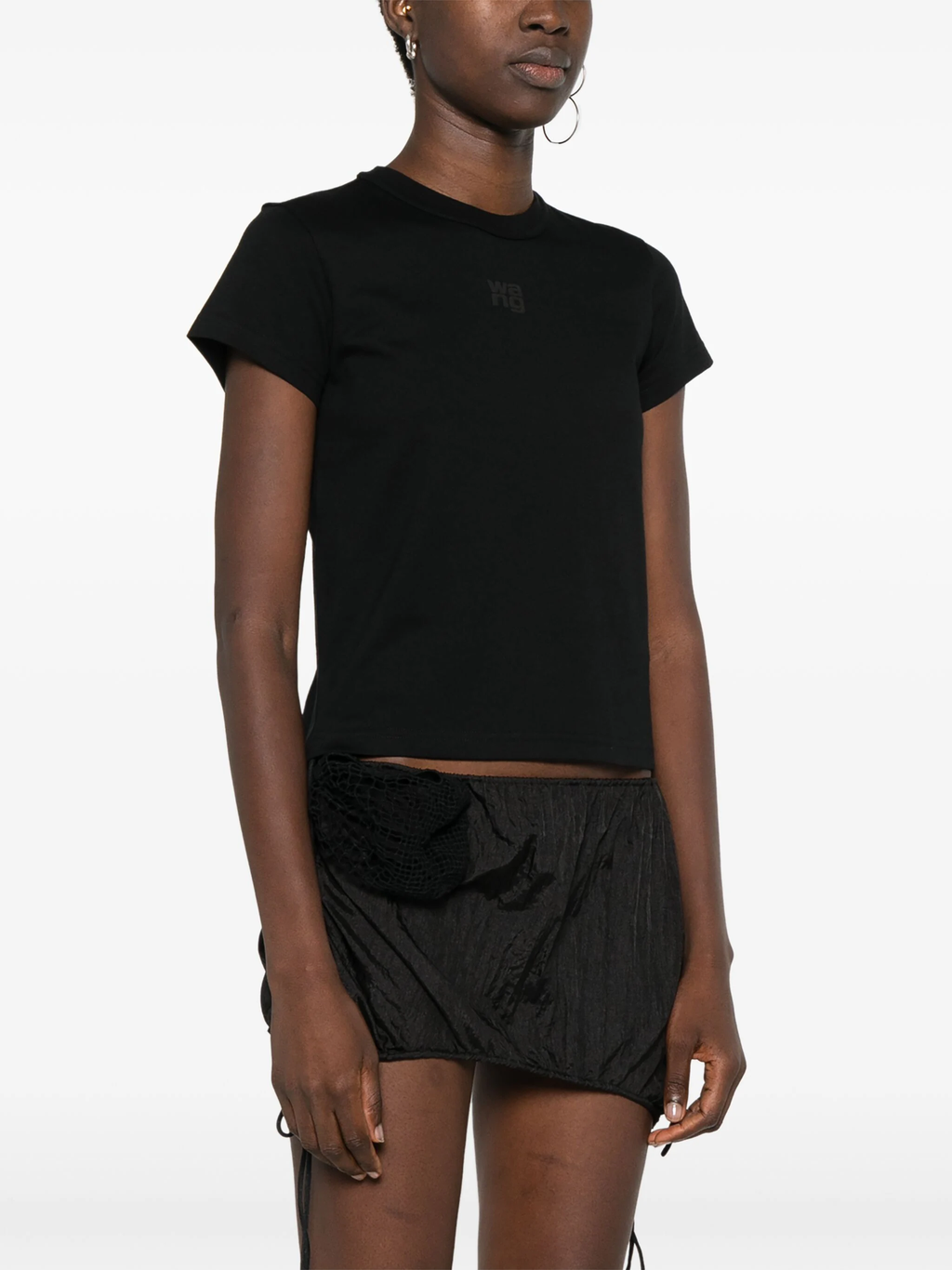 T BY ALEXANDER WANG - Women Essential JSY Shrunk W/Puff Logo & Bound Neck Tee