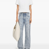 blue pant, full body view