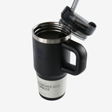 Black tumbler, side view