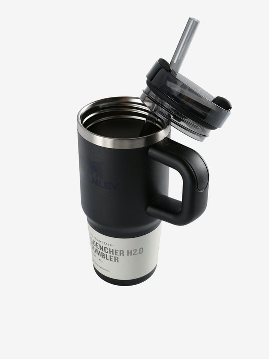 Black tumbler, side view