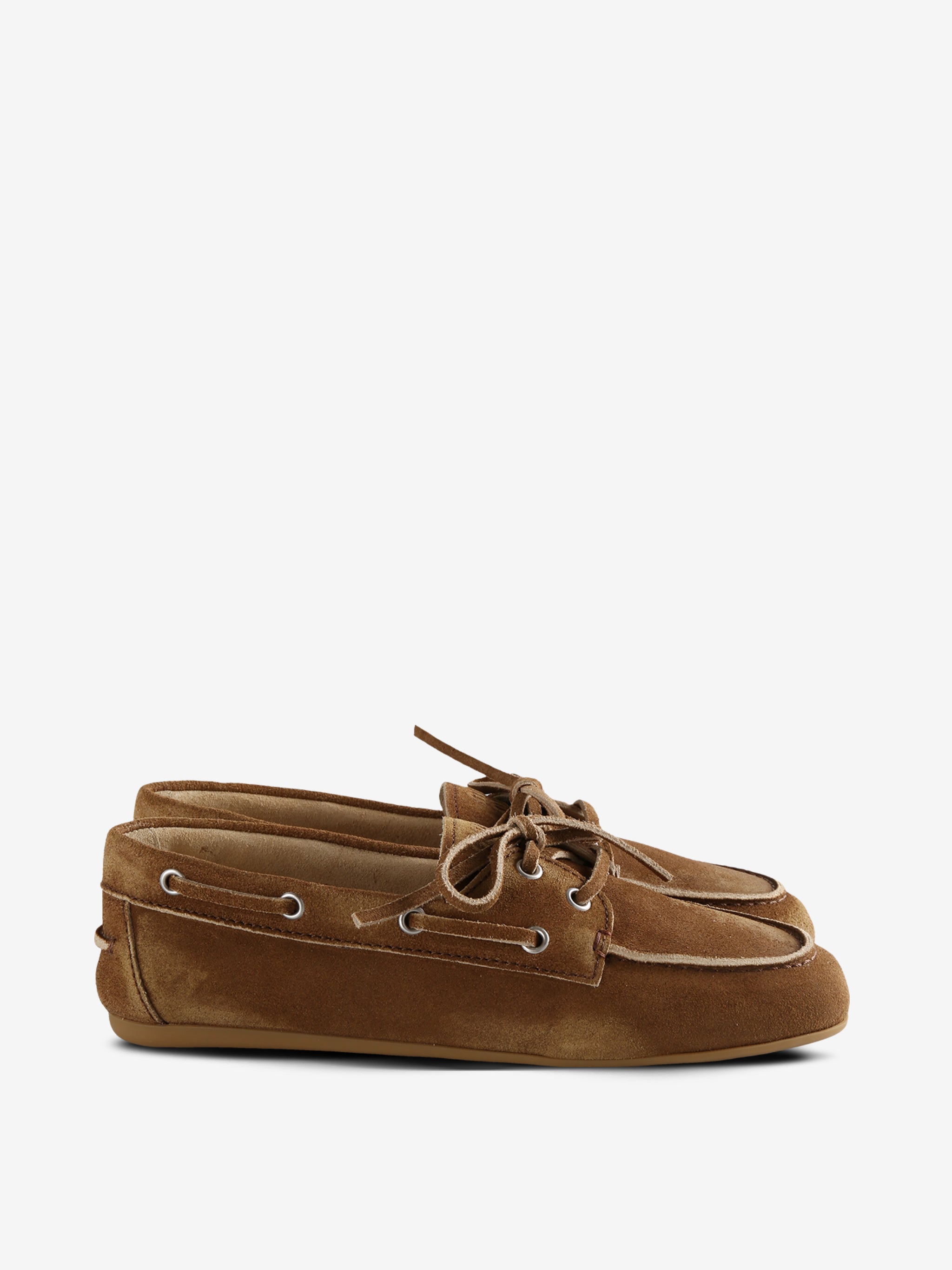 Brown loafers, front view