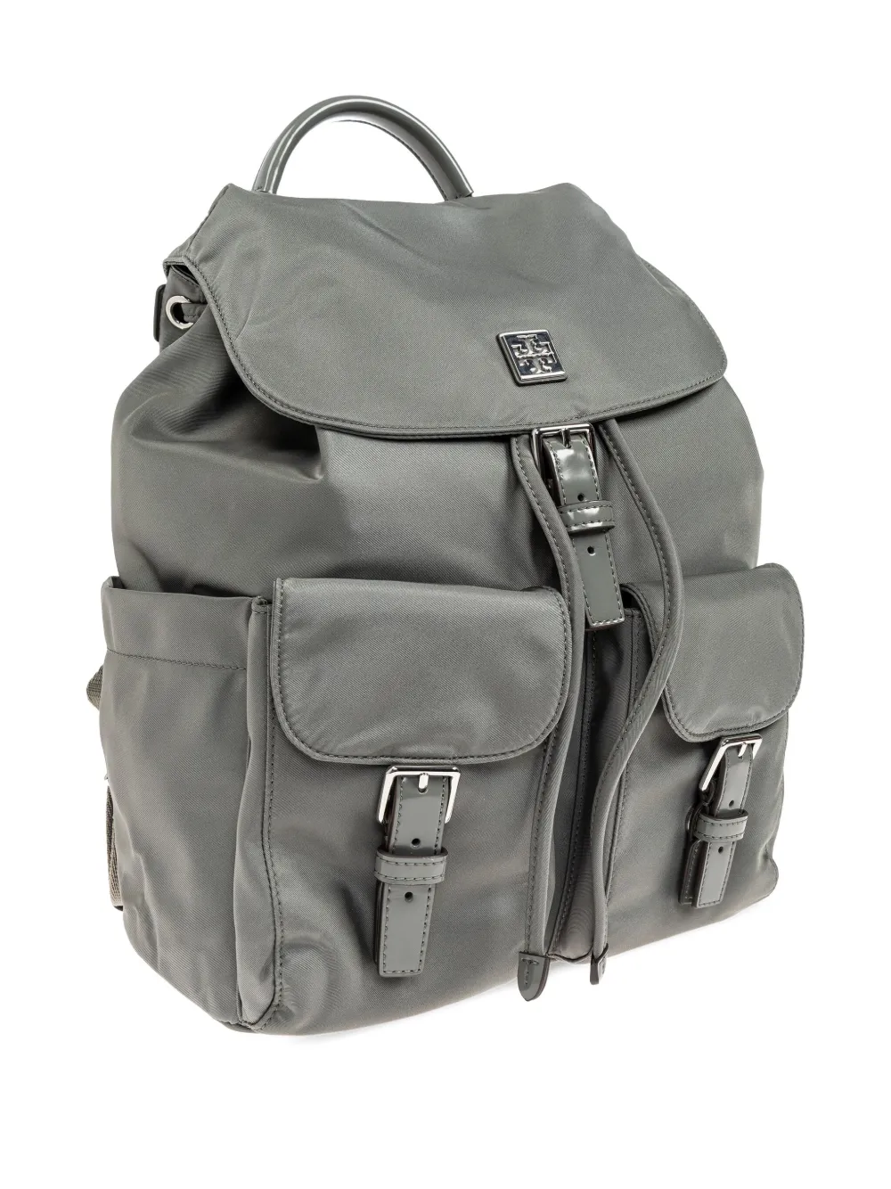 Grey backpack, side view