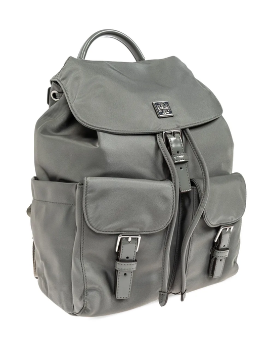 Grey backpack, side view