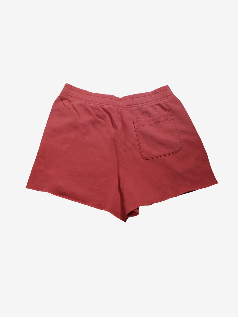 Red short, back view
