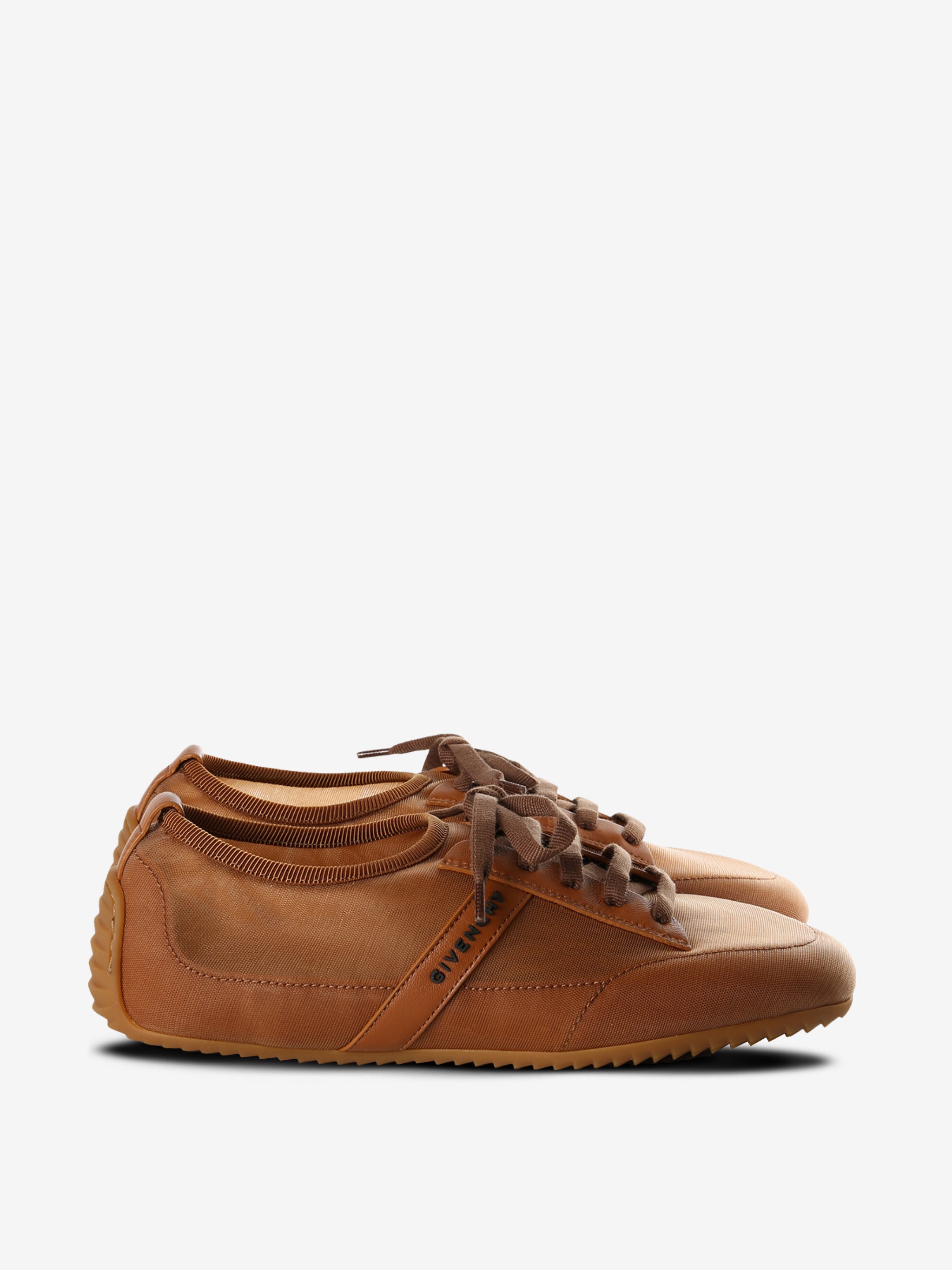 Brown sneakers, front view