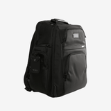 Black backpack, side view