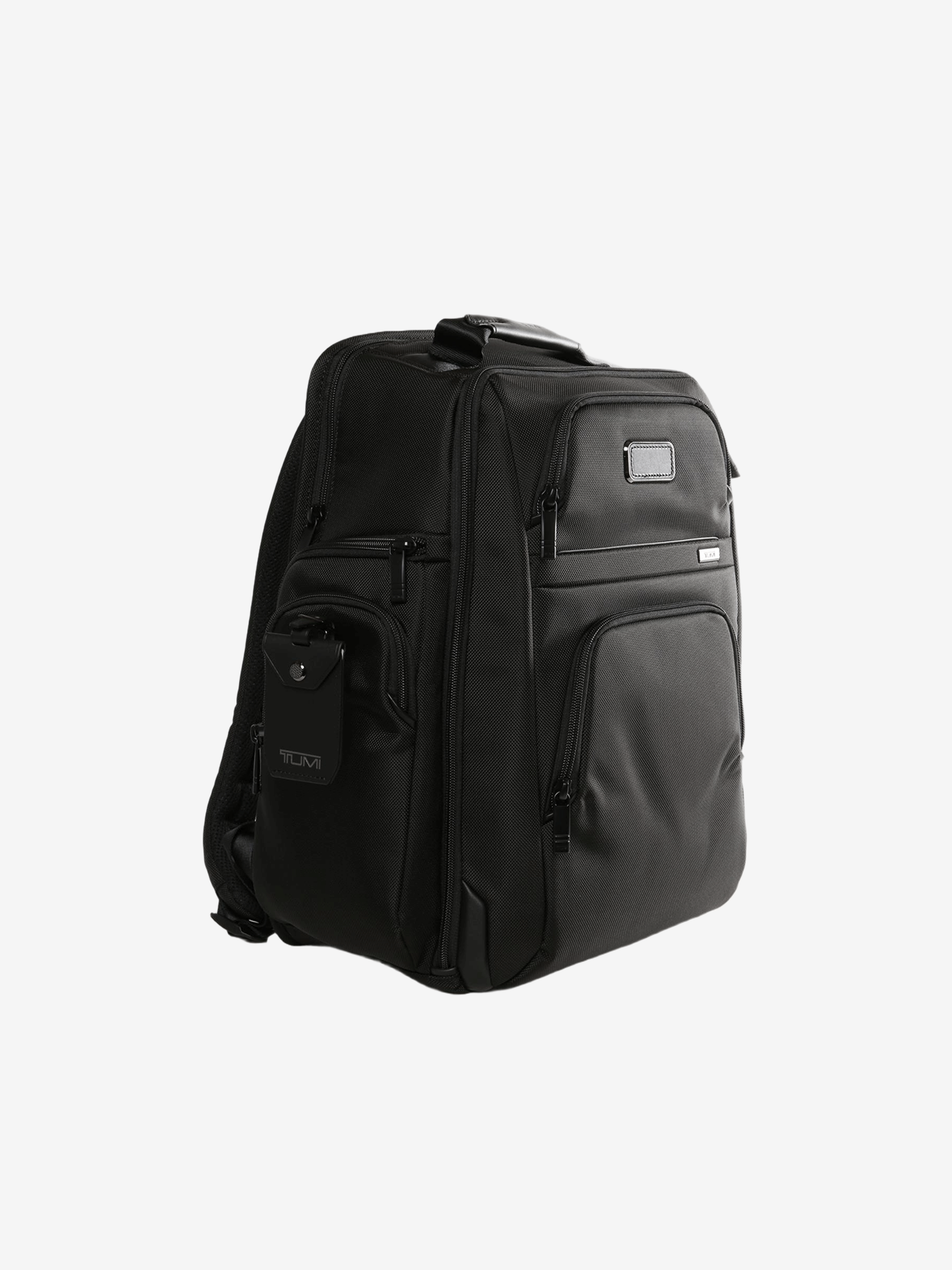 Black backpack, side view
