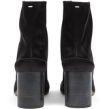 Black boots, back view