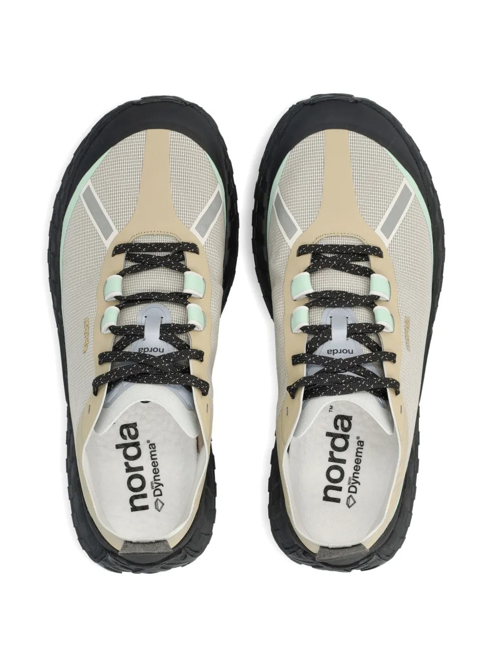 Tan sneakers, top view