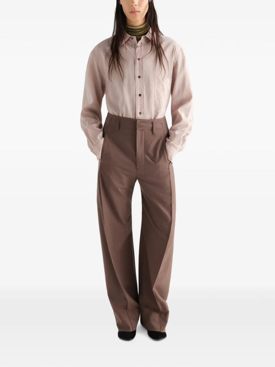 Brown pants, full body view