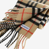 Close up of the tan scarf, showing texture of the cashmere fabric