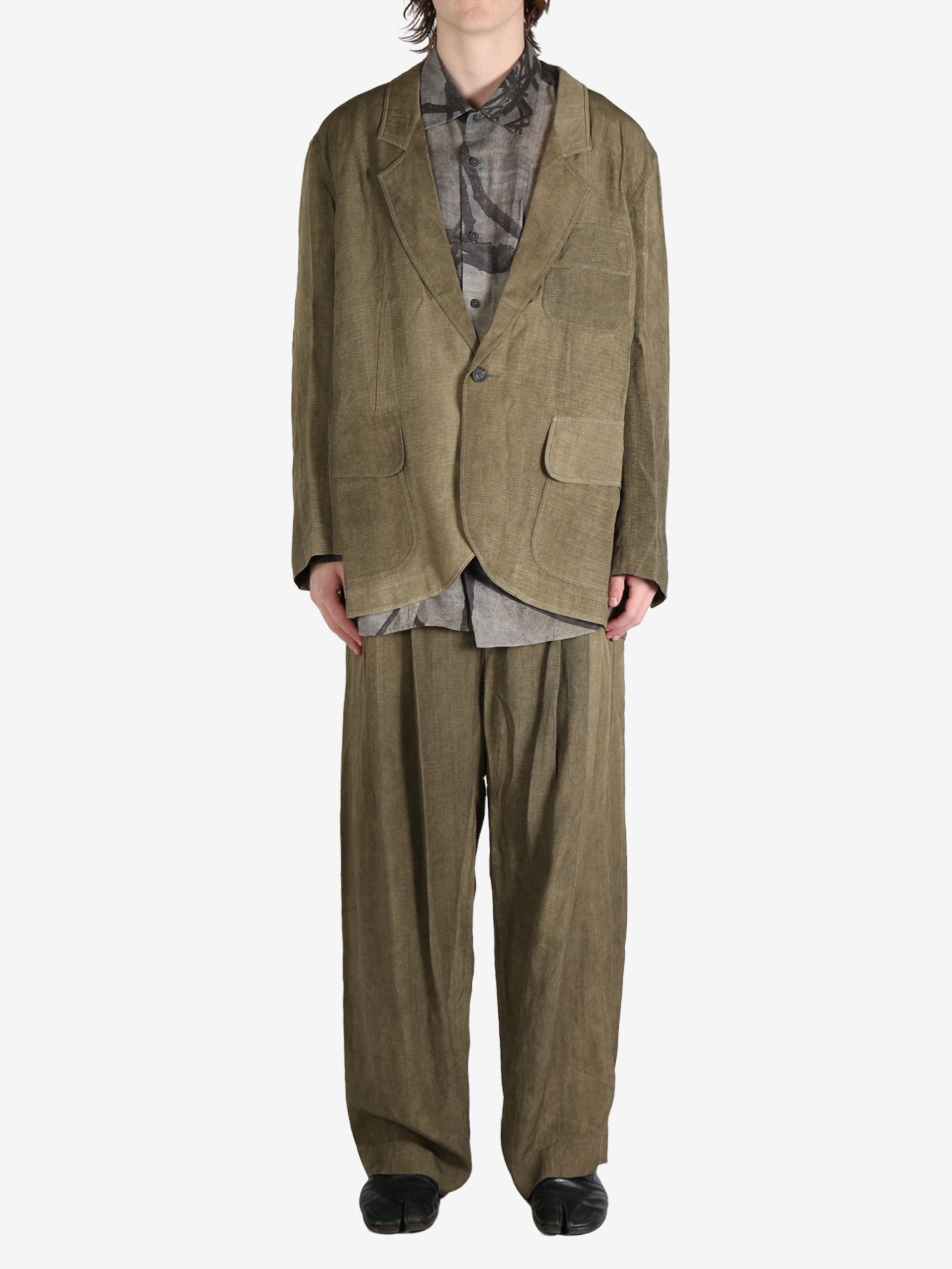 ジャケット・アウター ZIGGY CHEN SLUB LINE BLAZER & TROUSERS ZIGGY CHEN - Men Cropped 3 Button Blazer – Atelier New York