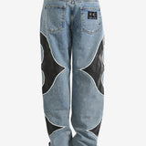 THUG CLUB - Men TC Leather Washing Denim Pants