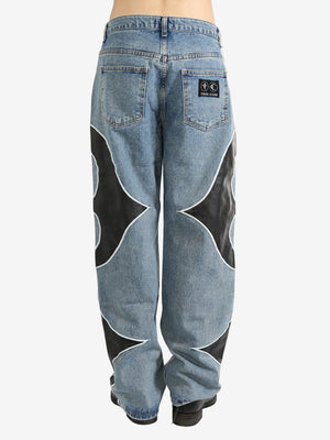 THUG CLUB - Men TC Leather Washing Denim Pants